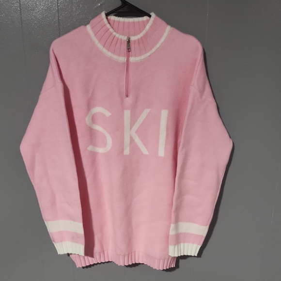 Pink and White Ski Sweater - Picture 1 of 2